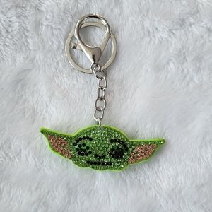 Baby Yoda Star Ward Green and Pink Character Keychain Bag Charm